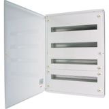 Complete surface-mounted flat distribution board, white, 24 SU per row, 2 rows, type A