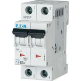 PL6-B25/2 Miniature circuit breaker (MCB), 25 A, 2p, characteristic: B