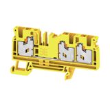 Feed-through terminal block, SNAP IN, yellow, 4 mm², 32 A, 1000 V, Num