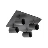 Ceiling luminaire VENETO, IP20, max. 4*20 W, GU10, round/square, black