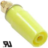 4 mm socket, screw connection, mounting Ø 8 mm, CAT II, yellow, 49.7042-24