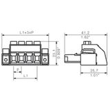 PCB plug-in connector, female plug, 7.62 mm, Number of poles: 2, 180°, Clamping yoke connection, Clamping range, max. : 10 mm², Box