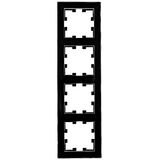 Four gang frame, glass black