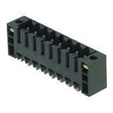 PCB plug-in connector, male header, Flange, THT/THR solder connection, 3.50 mm, Number of poles: 2, 180°, Solder pin length (l): 3.2 mm, tinned, black, Box