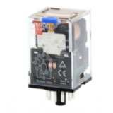 Relay, plug-in, 11-pin, 3PDT, 10 A, mech indicator, test button, pin number coil 1 - 11, 100 VDC MKSN8466H