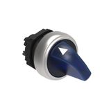 Illuminated selector switch actuator Ø22mm Platinum series chromed plastic, 2 position, 0 - 1. Blue