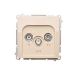 R-TV-SAT pass through aerial socket, atten.: 10dB, beige