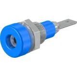 2 mm socket, flat plug connection, mounting Ø 6.4 mm, blue, 23.0030-23