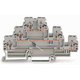 Component terminal block triple-deck with diode 1N4007 gray