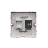 Double socket with earthing and shutters, Inox, metallized, 16A