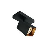 ACRUX-SQ 10W GU10 IP20 black with brass reflector