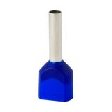 Double insulated sleeve terminal HI 2x1.5/8-ni blue, Al/Cu