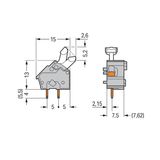 Stackable PCB terminal block push-button 2.5 mm², light green
