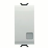 ONE-WAY SWITCH 2P 250V ac - 16AX ILLUMINABLE - WITH REPLACEABLE NEUTRAL LENS - 1 MODULE - SATIN WHITE - CHORUSMART