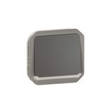 Plexo 10A waterproof illuminated push button to be fitted with a case or an anthracite finish support plate