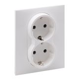 2X2P+E SOCKET SCHUKO STANDARD AUTO TERMINALS SHUTTERED WHITE