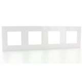Valena cover frame 4 mechanisms screen/vert center distance 71mm white rose gold
