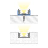 Attached aluminum profile PH, 17x8 mm, clear diffuser, complete, 2 m
