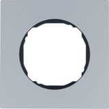 Frame 1gang, flat, R.8, aluminium