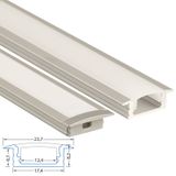 VS built-in aluminum profile, 24x8 mm, White diffuser, complete, 1 m