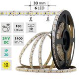 LED strip SMD3528F 180LED/m 14.4W/m 1400lm/m IP20 DC24V 10mm 5m (fruit)