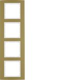 Frame 4gang, B.3, al. gold/p. white matt, al. anodised