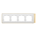Quadruple frame, white, gold base