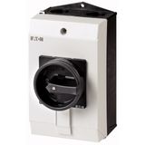 P1-32/I2/SVB-SW Main switch, P1, 32 A, surface mounting, 3 pole, STOP function, With black rotary handle and locking ring, Lockable in the 0 (Off) position