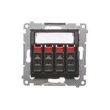 Quadruple loudspeaker socket, black matt