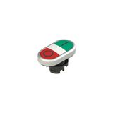 Double lower flush pushbutton, with marking
