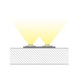 Attached flat aluminum profile PL, 25x2mm, without diffuser, 2m