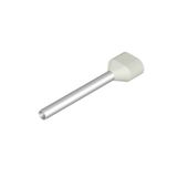Wire-end ferrule, Twin wire-end ferrule, 21 mm, 18 mm, white
