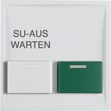 Central part with green presence button and white confirmation button, Berker S.1/B.x, white, gloss
