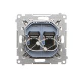 Cover for double socket with earthing - for Nature frames, Gold matt, metalic