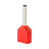 Insulated double sleeve terminal HI 2x0.5/8-red, red, Al/Cu