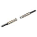 Fiber optic sensor head, through-beam, cylindrical axial, diameter 5 mm, R40 chemical and oil resistant fiber, 2 m cable E32 1571E