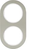 Cover frame 2-way, Series R.classic, stainless steel/polar white