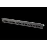 UAE 25x8(4) Cat.3 patch panel, steel black