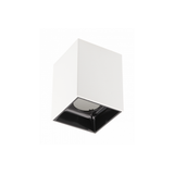 Ceiling luminaire housing ARIES, PC, 77x100mm, IP20, max. 20 W, square, white/black