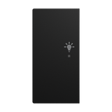 Rocker switch 2-way left, with symbol "Light" Symbol "Light" 2-way black matt -
