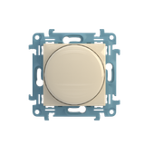 Dimmer for dimmable LED's, rotary-push, 1 pole, cream white/electro white