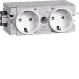 Socket-outlet 2-gang Wago C-Profile pw