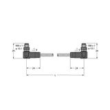 Industrial Ethernet/PROFINET Cable Connection Cable   PSWS4M-PSWS4M-4416-0.3M