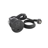 INCARA DISQ80 BLACK SOCKET SCH USB A+C RJ45 CAT6 UTP 2M CORD