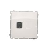 Single computer socket RJ45 category 6 with anti-dust cover, (module), white