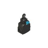 Position switch with roller piston plunger and reset device