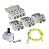 SLT50 Al 10-50/Cu 2.5-35 mm2 1000V Distribution block set 3xSLT50-2-1 + 1xSLT50-4-3 + fuse holder + wire