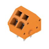 Printed circuit board terminals, 5.00 mm, Number of poles: 2, 135°, Solder pin length (l): 3.5 mm, tinned, orange, Tension-clamp connection, Clamping range, max. : 2.5 mm², Box
