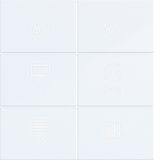 KNX pushbutton cover, 6-position, with backlight, A.x/C.x, matte white