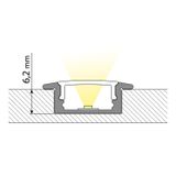 Built-in aluminum profile VO, 23x8 mm, including White diffuser, 3 m